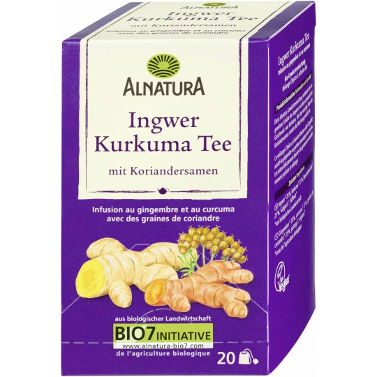 Alnatura Bio Ingwer Kurkuma Tee Mit Koriandersamen 20ST 40G 1 Alnatura Bio Ingwer Kurkuma Tee Mit Koriandersamen 20ST 40G