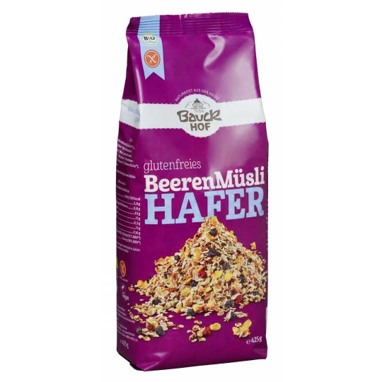 Bauckhof Bio Glutenfreies Beerenmüsli Hafer 425G 1 Bauckhof Bio Glutenfreies Beerenmüsli Hafer 425G
