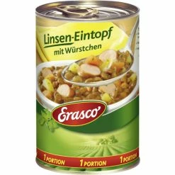Erasco Linsen-Eintopf Mit Würstchen 1 Portion 400G