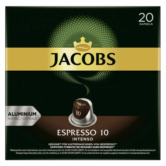 Jacobs Espresso 10 Intenso Kaffekapseln 20ST 104G 1 Jacobs Espresso 10 Intenso Kaffekapseln 20ST 104G