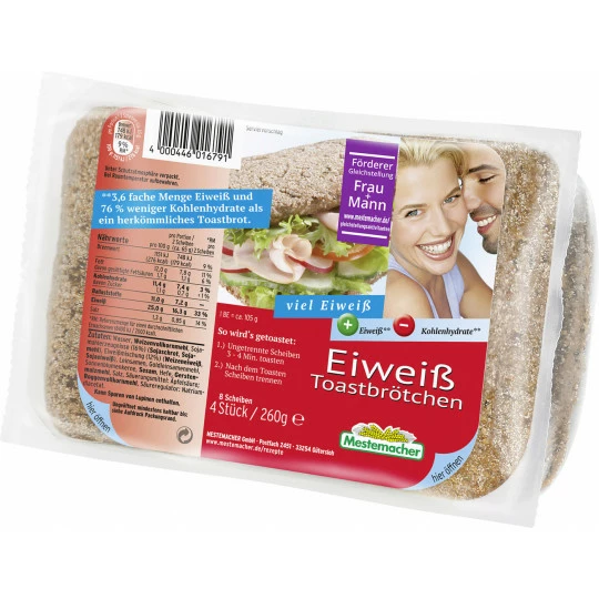 Mestemacher Eiweiß Toastbrötchen 4x 65G 1 Mestemacher Eiweiß Toastbrötchen 4x 65G