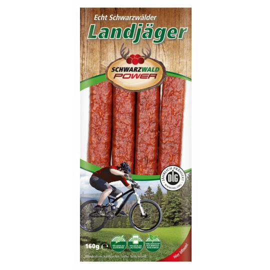Schwarzwald-Power Echt Schwarzwälder Landjäger 160G 1 Schwarzwald-Power Echt Schwarzwälder Landjäger 160G